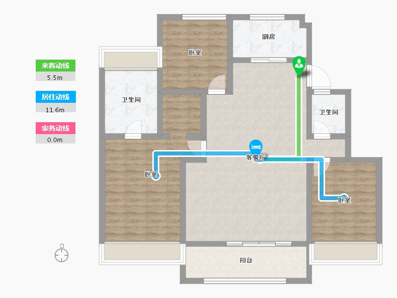 江苏省-苏州市-翡翠四季-108.19-户型库-动静线