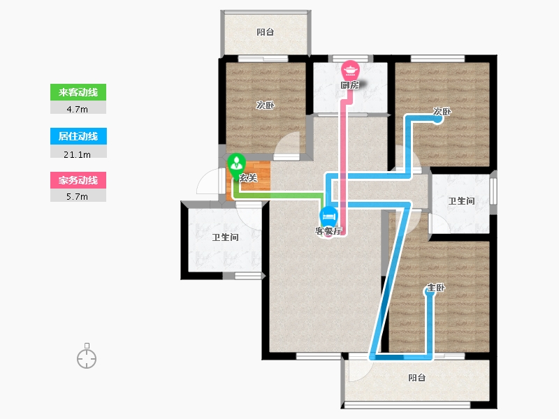 陕西省-宝鸡市-金色米兰-97.01-户型库-动静线