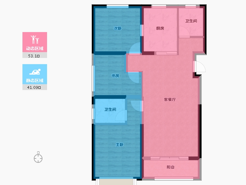 陕西省-榆林市-多丰•水岸绿洲-84.21-户型库-动静分区