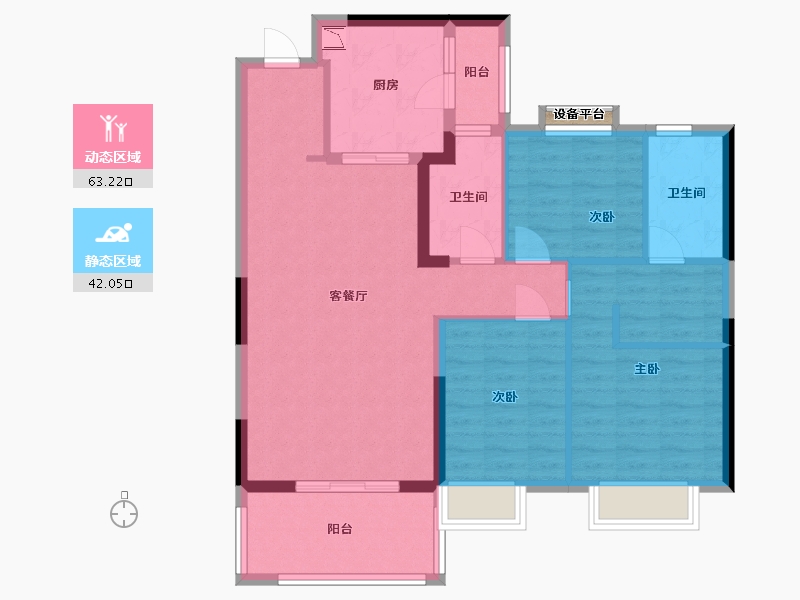 江苏省-盐城市-恒大翡翠华庭-94.71-户型库-动静分区