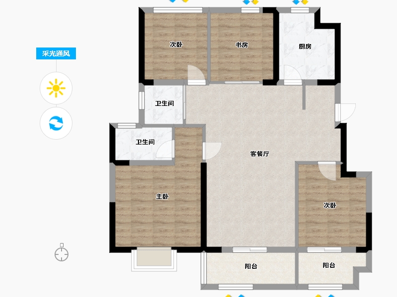 江苏省-盐城市-童翰苑-103.19-户型库-采光通风