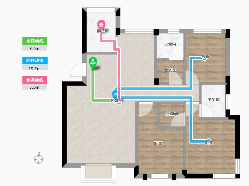 辽宁省-大连市-福佳荣郡-67.35-户型库-动静线