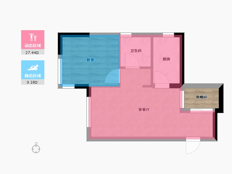 辽宁省-大连市-大连天地悦龙居II期-34.86-户型库-动静分区