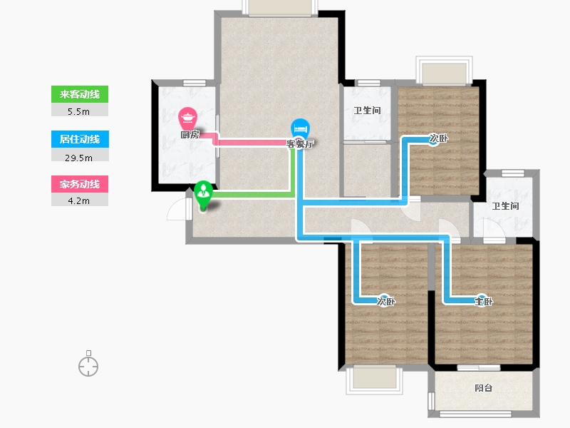 江苏省-盐城市-港龙华侨新城-105.60-户型库-动静线