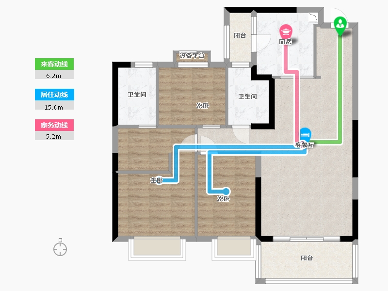 江苏省-盐城市-恒大翡翠华庭-94.66-户型库-动静线