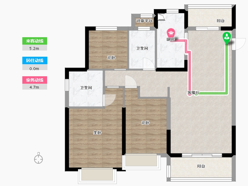 江苏省-盐城市-恒大翡翠华庭-95.78-户型库-动静线