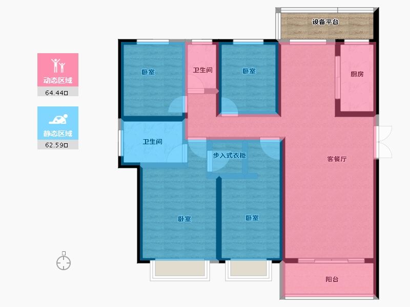 甘肃省-天水市-秦都·铂金峰范-117.95-户型库-动静分区