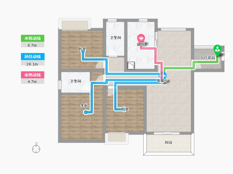 江苏省-无锡市-银城尚锦城-106.01-户型库-动静线