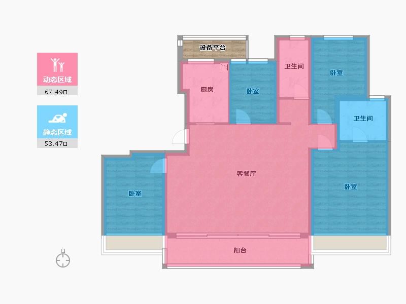 江苏省-苏州市-仁恒溪云雅园-112.00-户型库-动静分区