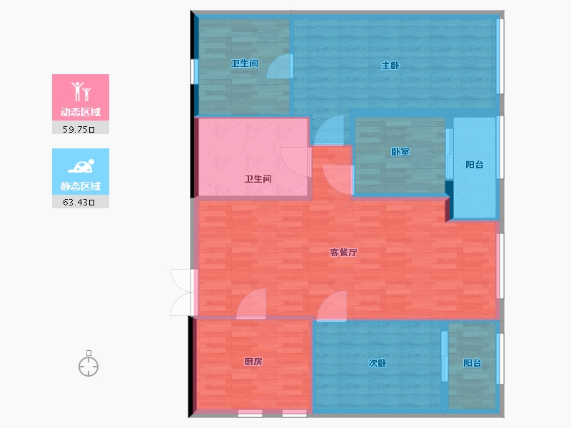 陕西省-西安市-华侨城天鹅堡五期-112.77-户型库-动静分区