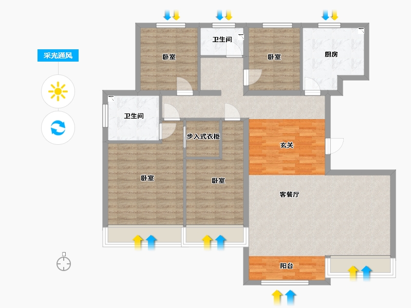 甘肃省-兰州市-保利领秀山-119.40-户型库-采光通风