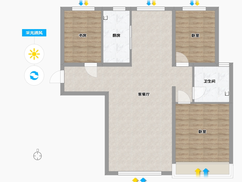 甘肃省-兰州市-保利领秀山-93.00-户型库-采光通风