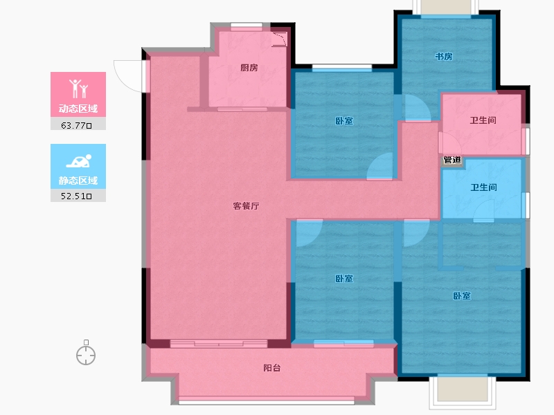 江苏省-无锡市-中梁芯都会-104.01-户型库-动静分区