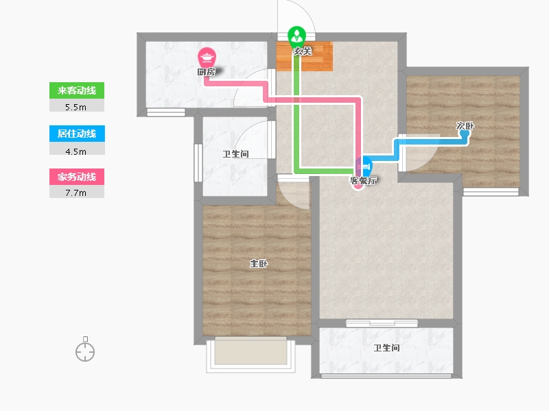 陕西省-西安市-华府御园-74.00-户型库-动静线