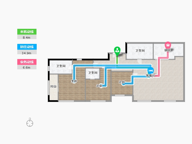 陕西省-西安市-华侨城天鹅堡五期-163.61-户型库-动静线