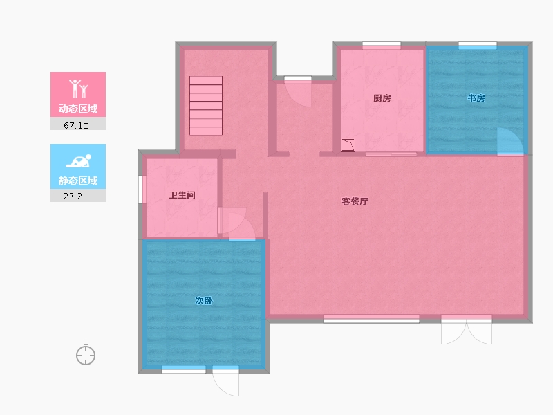 黑龙江省-哈尔滨市-融创建荣·松江宸院-82.33-户型库-动静分区