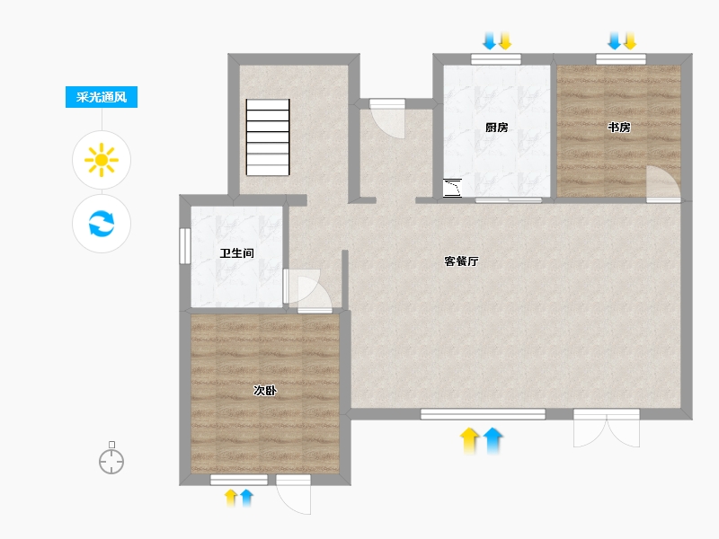 黑龙江省-哈尔滨市-融创建荣·松江宸院-82.33-户型库-采光通风