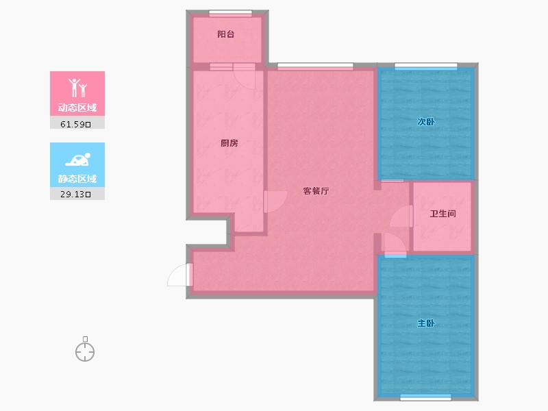 黑龙江省-哈尔滨市-龙湾园著-81.61-户型库-动静分区