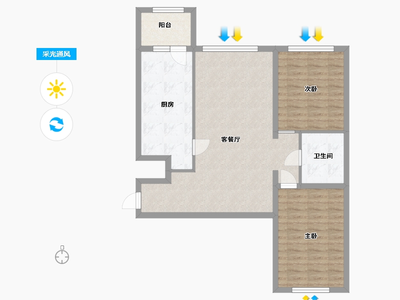 黑龙江省-哈尔滨市-龙湾园著-81.61-户型库-采光通风