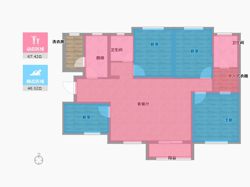 陕西省-西安市-加州壹号-104.93-户型库-动静分区