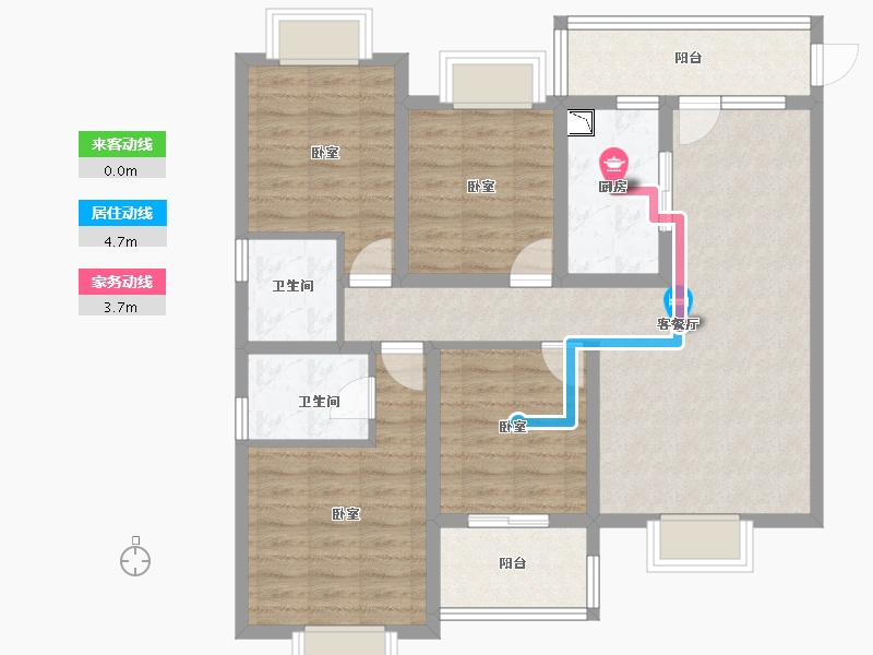 云南省-楚雄彝族自治州-万景·彝海学府-93.83-户型库-动静线