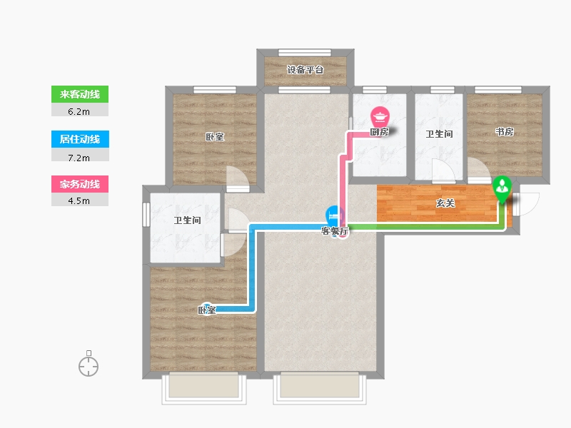 甘肃省-兰州市-保利领秀山-88.39-户型库-动静线