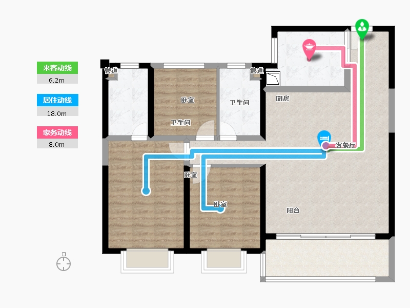 江苏省-无锡市-万科翡翠东方-104.01-户型库-动静线