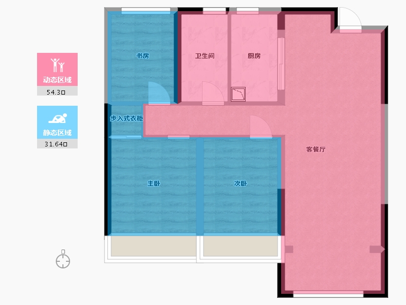 黑龙江省-哈尔滨市-华润置地·熙云府-76.83-户型库-动静分区