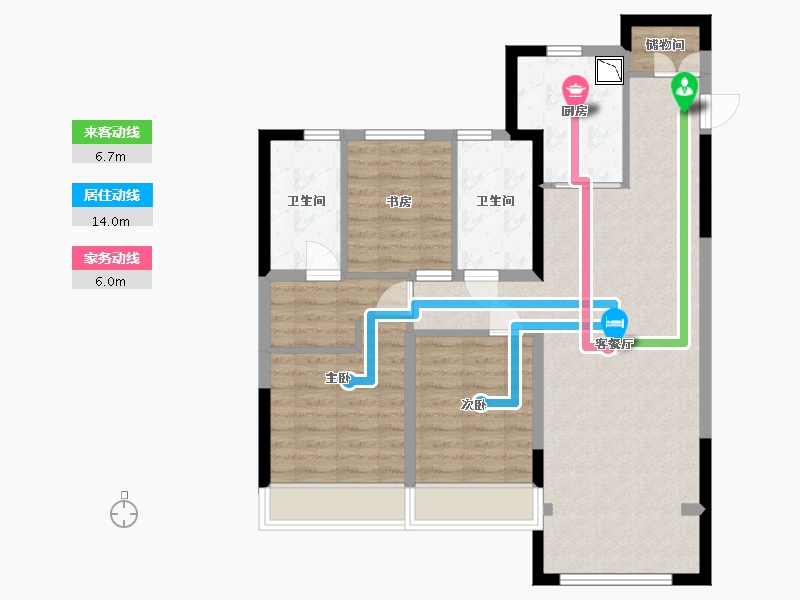 黑龙江省-哈尔滨市-华润置地·熙云府-86.96-户型库-动静线