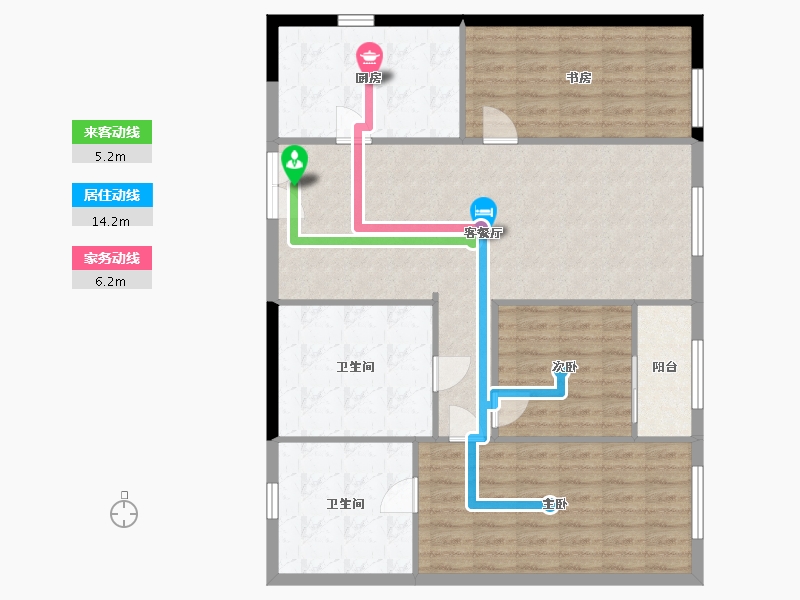 陕西省-西安市-华侨城天鹅堡五期-109.72-户型库-动静线