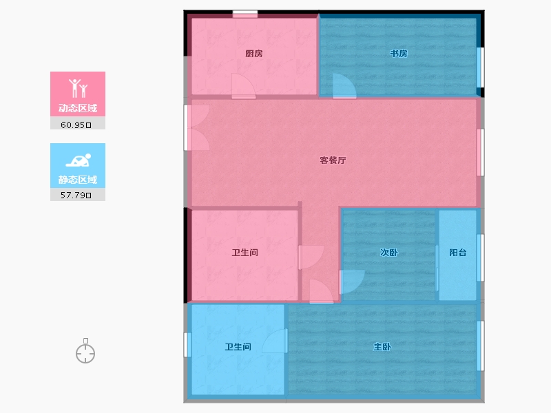 陕西省-西安市-华侨城天鹅堡五期-109.72-户型库-动静分区