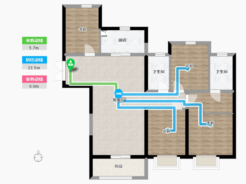 陕西省-西安市-融创西安宸院-103.94-户型库-动静线