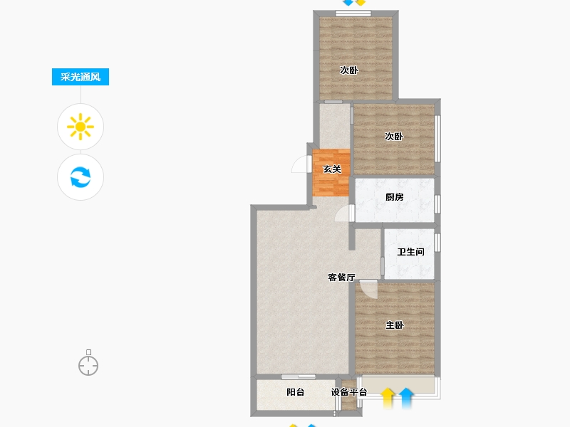 黑龙江省-哈尔滨市-融创建荣·松江宸院-92.81-户型库-采光通风