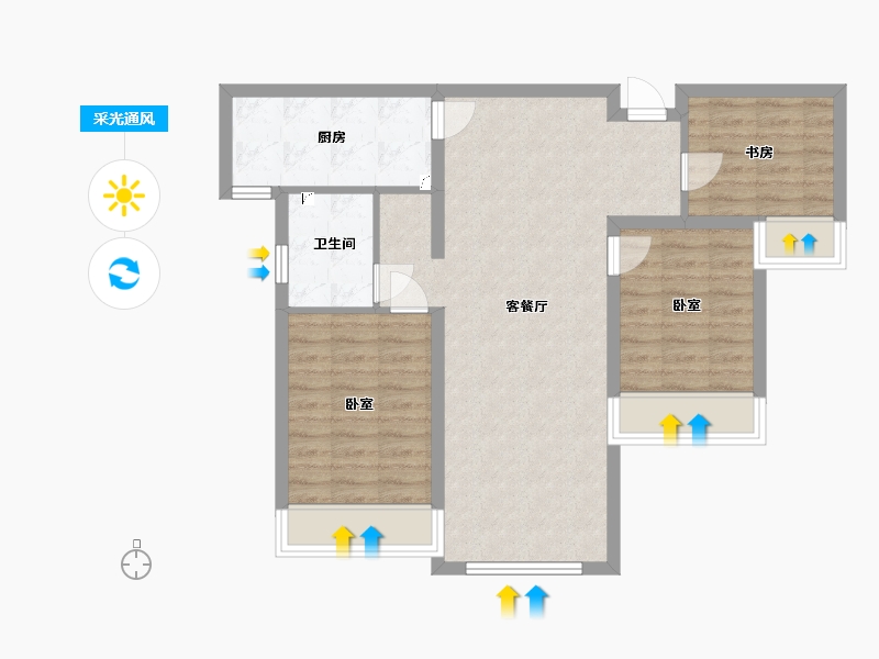 甘肃省-兰州市-保利领秀山-78.65-户型库-采光通风