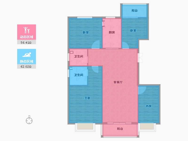 甘肃省-兰州市-中国铁建云公馆-108.30-户型库-动静分区