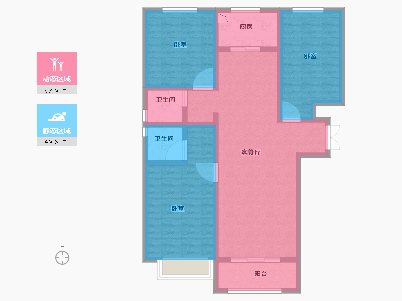 甘肃省-天水市-天麟名城苑-95.49-户型库-动静分区