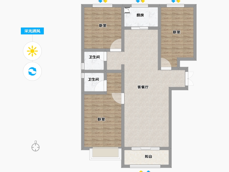 甘肃省-天水市-天麟名城苑-95.49-户型库-采光通风