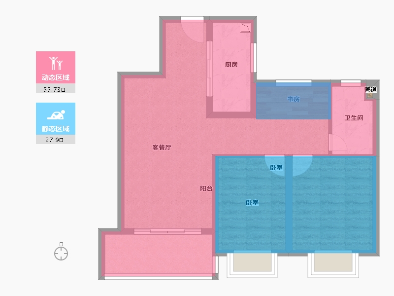 江苏省-无锡市-融创运河映-71.00-户型库-动静分区