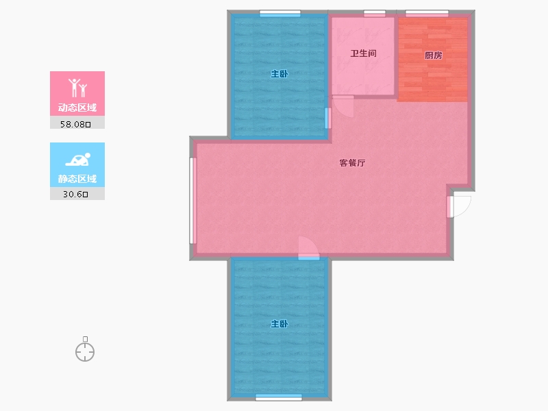 黑龙江省-哈尔滨市-龙湾园著-80.80-户型库-动静分区