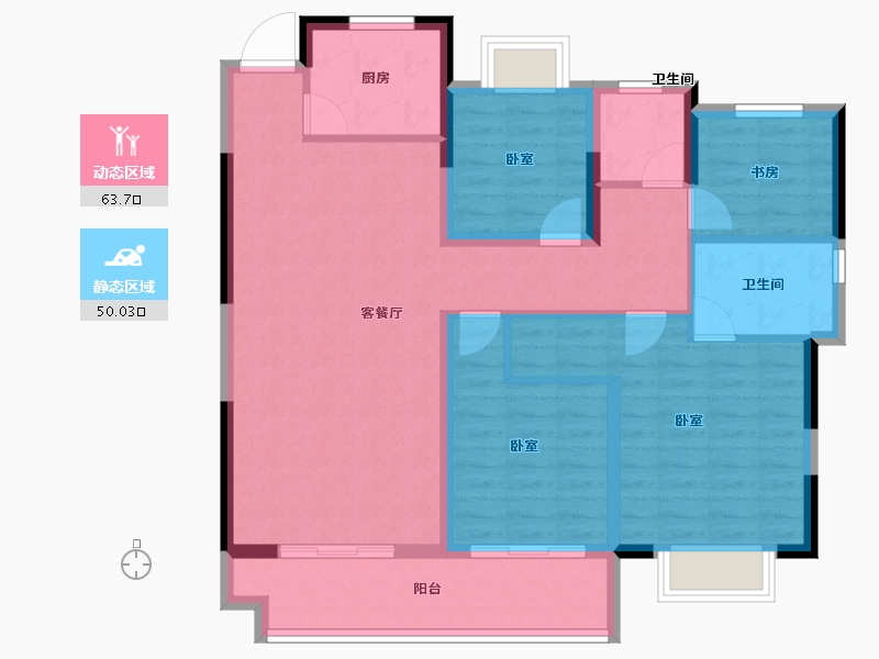 安徽省-宿州市-禾目长安府-101.99-户型库-动静分区