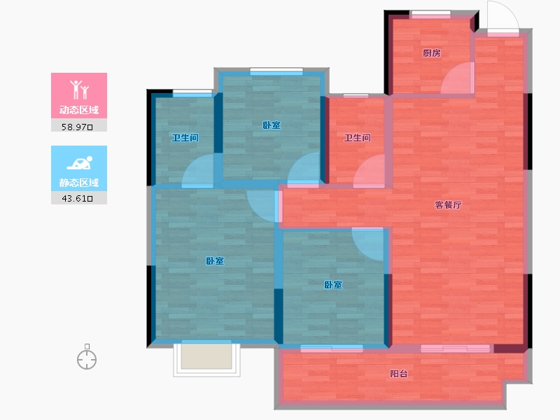 安徽省-宿州市-禾目长安府-92.00-户型库-动静分区