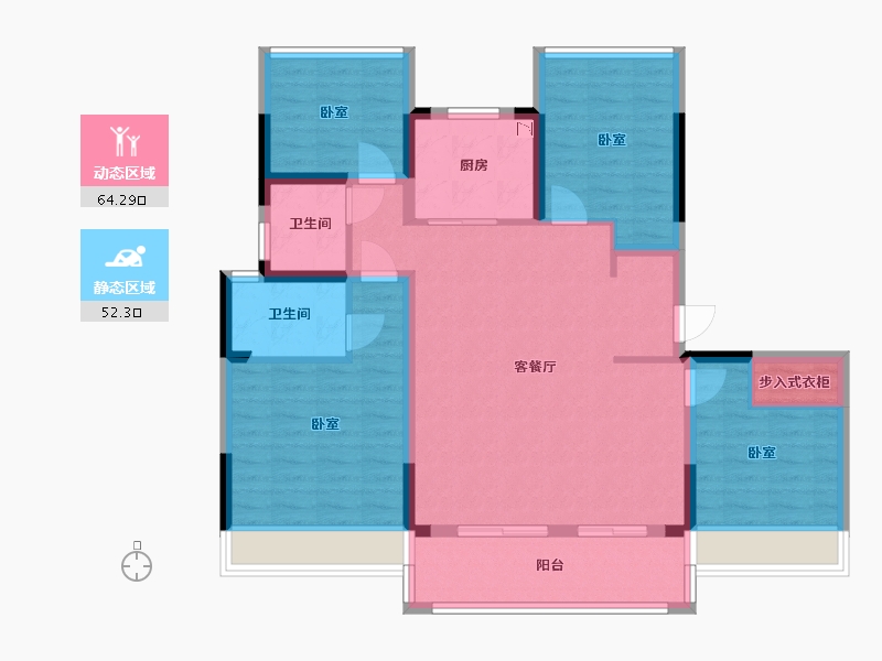 江苏省-苏州市-越秀江南悦府-103.97-户型库-动静分区