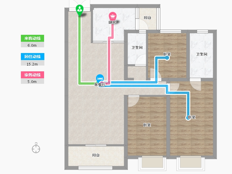 山西省-太原市-田森汇·梅里亚-96.50-户型库-动静线