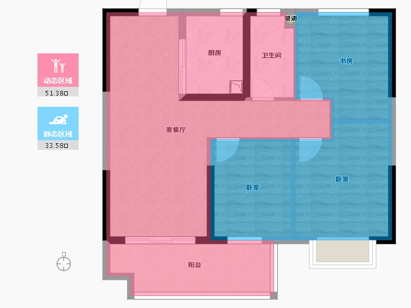 江苏省-无锡市-中梁芯都会-76.00-户型库-动静分区