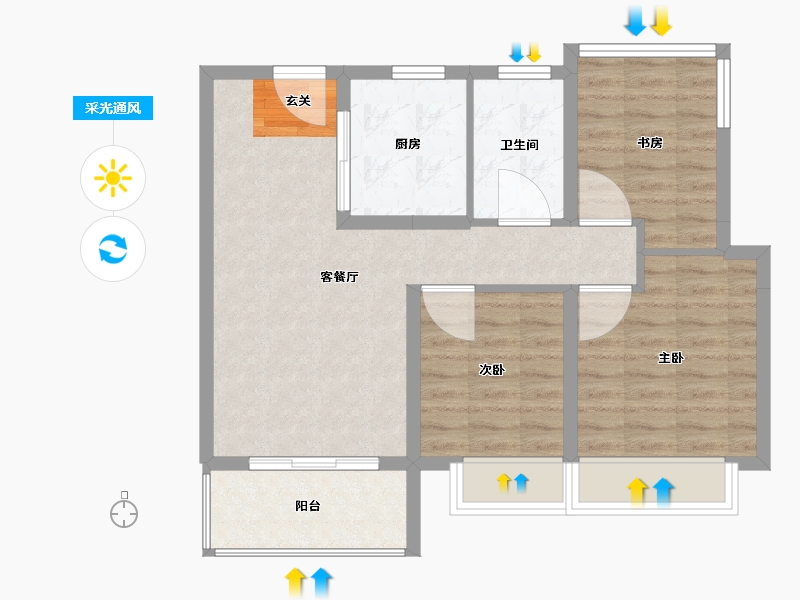 江苏省-南京市-世茂城品-71.01-户型库-采光通风