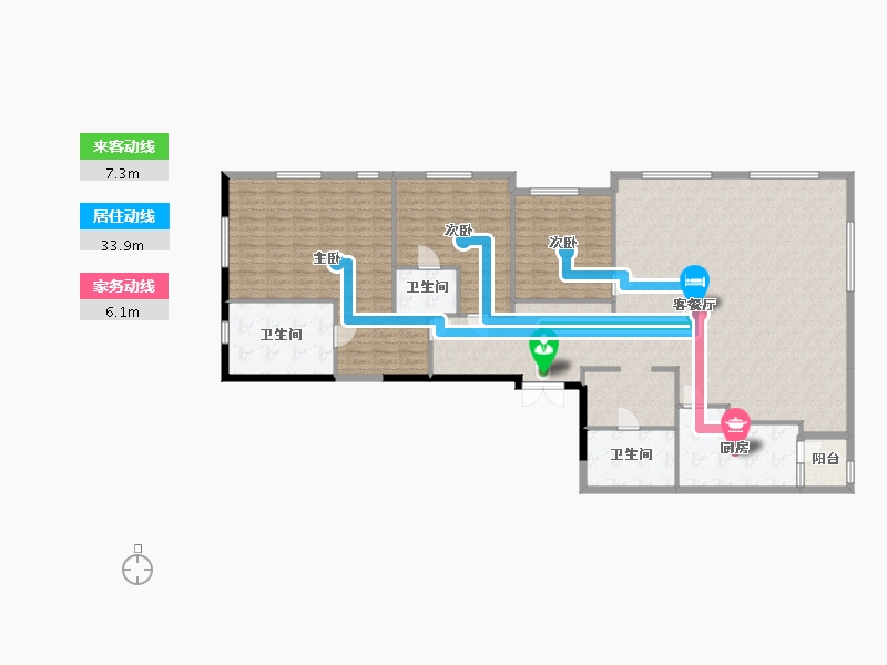 陕西省-西安市-华侨城天鹅堡五期-182.76-户型库-动静线