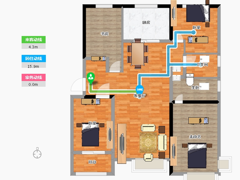 陕西省-宝鸡市-翡翠东城-116.37-户型库-动静线