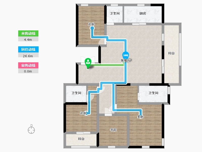 陕西省-西安市-南湖7号-136.61-户型库-动静线