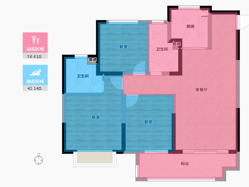 江苏省-无锡市-中梁芯都会-88.01-户型库-动静分区