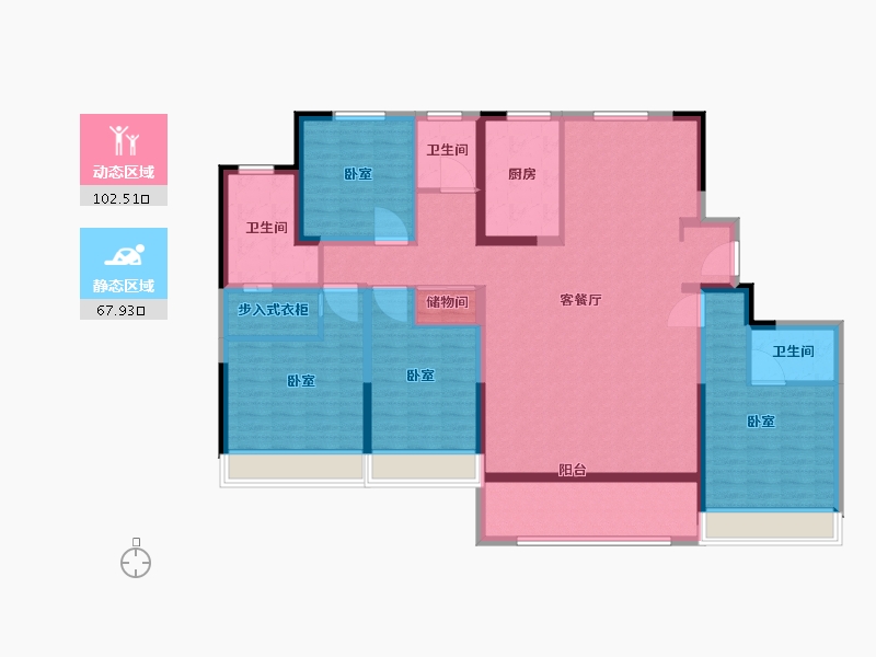 江苏省-苏州市-国泰.云栖-153.00-户型库-动静分区